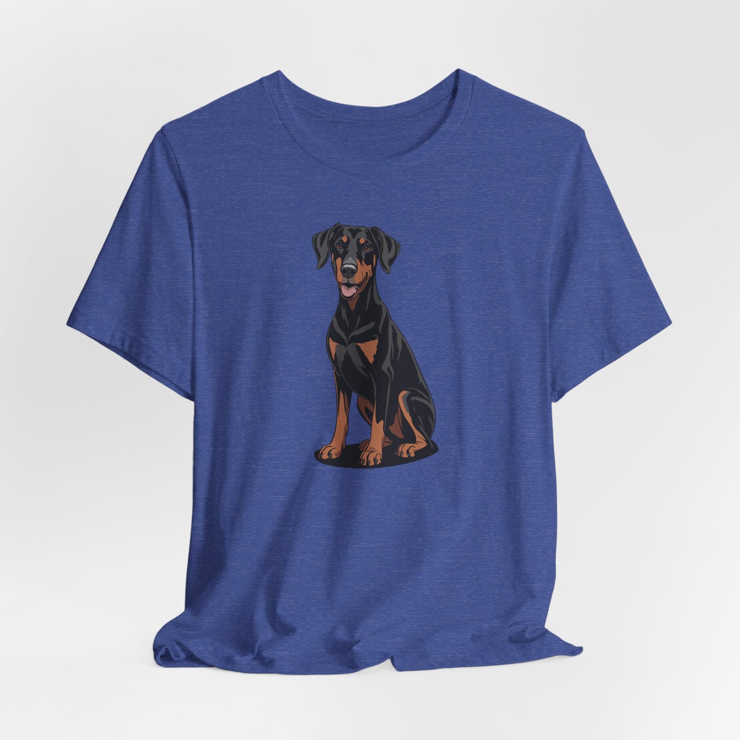 Doberman Pinscher Dogs T-shirt, Black Dobermans Puppy Dog Unisex Short Sleeve Cotton Tee