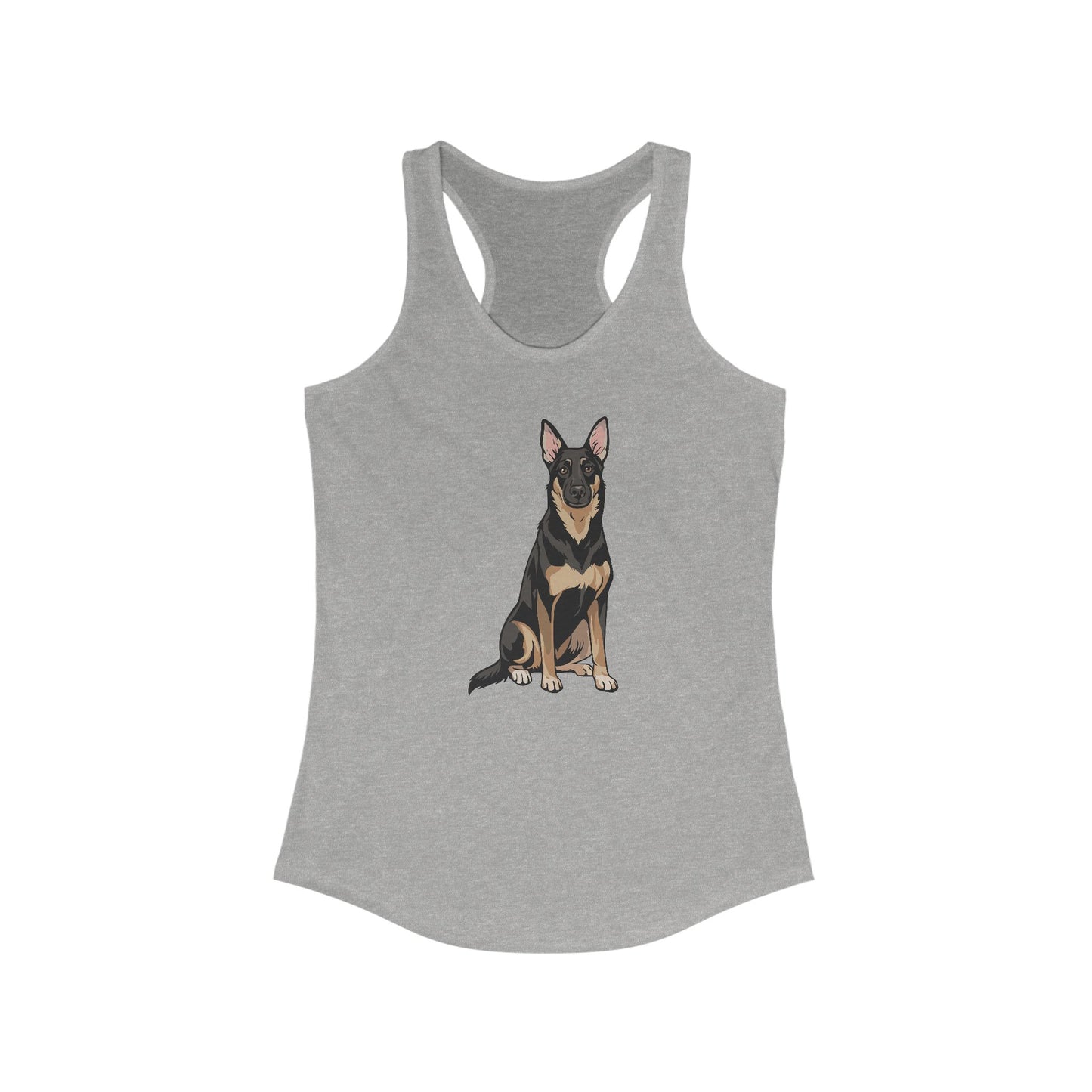 Buddy German Shepherd Dog Women's Racerback Tank Top, Graphic Sleeveless Shirt, Summer Apparel for Dog Lovers