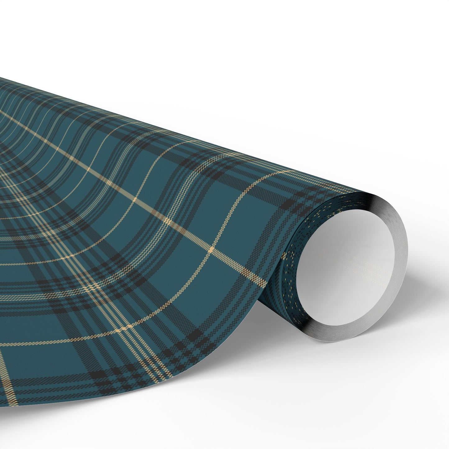Teal Plaid Wrapping Paper, Blue Tartan Gift Wrap Roll, Chistmas Holidays Xmas Birthday, 30"×180" Matte Finish