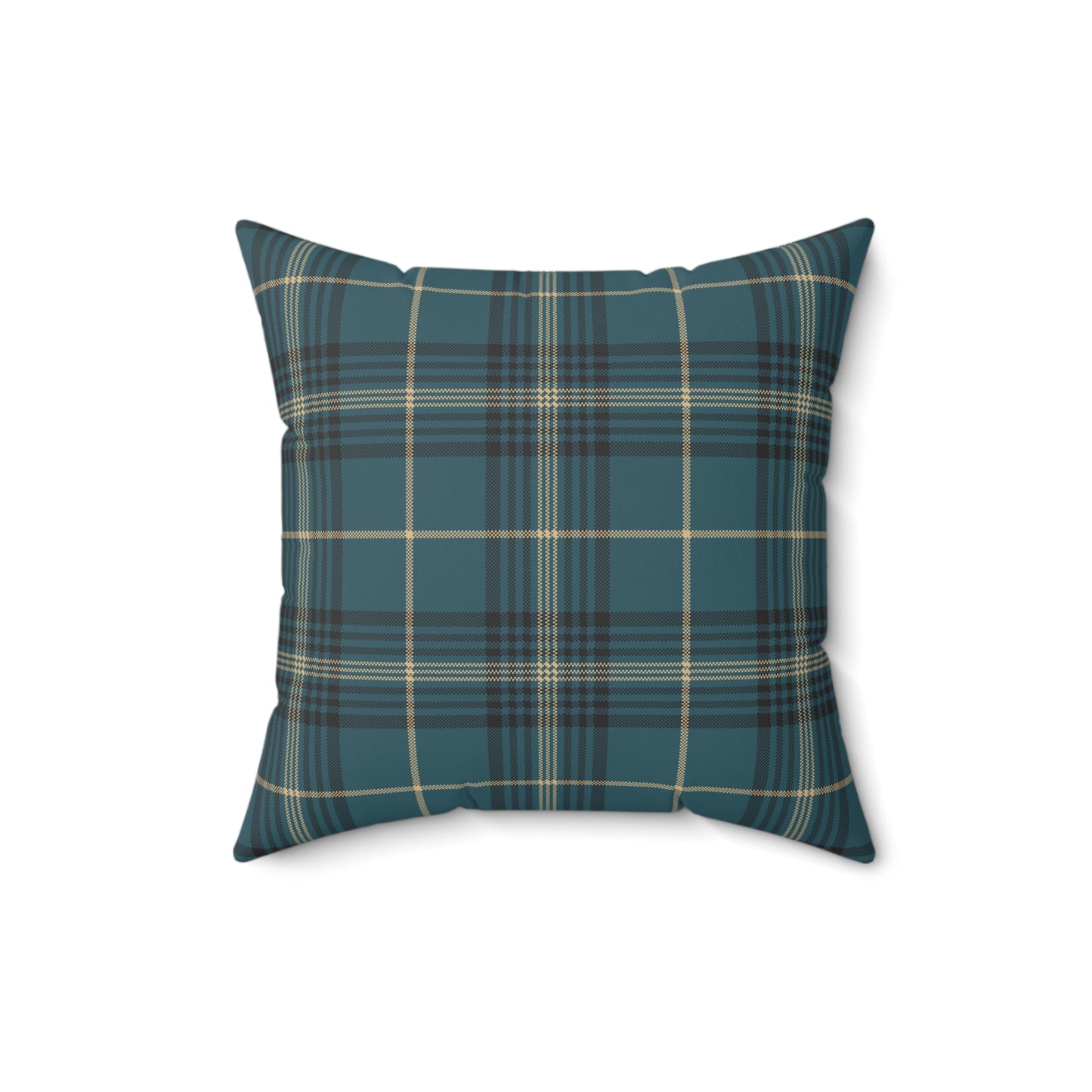 American Pit Bull Terrier Dogs Square Throw Pillow, Teal Plaid Decor Pillows, Pitbull Dog Memorial Gift
