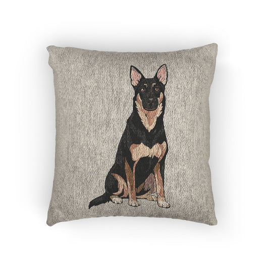 Woven Pillow, German Shepherd Dog Throw Pillow, Home Decor Pet Owner Gift, Sofa Pillow & Cushion Cover, Decorative Pillows