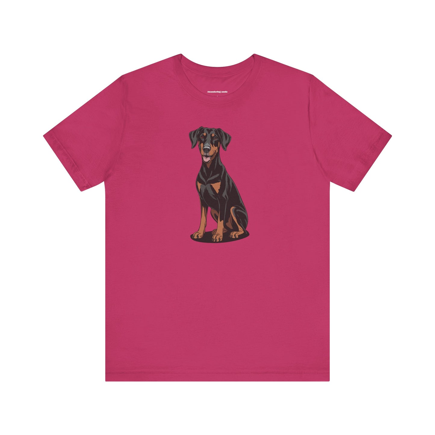 Doberman Pinscher Dogs T-shirt, Black Dobermans Puppy Dog Unisex Short Sleeve Cotton Tee