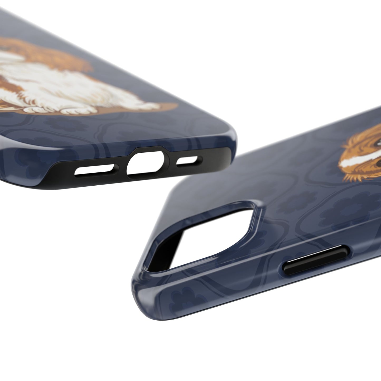 Cavalier King Charles Spaniel Dog Phone Case, Tough Phone Cases Pet Dogs Blue Pattern