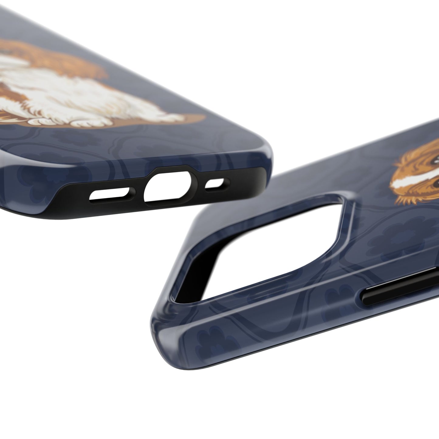 Cavalier King Charles Spaniel Dog Phone Case, Tough Phone Cases Pet Dogs Blue Pattern