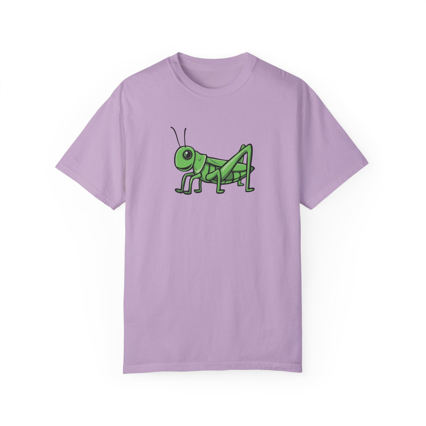 Grasshopper T-shirt Unisex Garment-Dyed Tee with Grass Hopper Bug Insect Print Mens Womens Tshirt