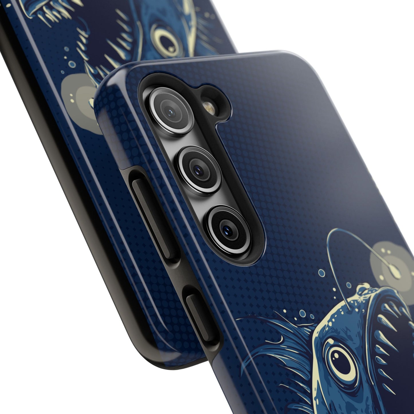 Deep Sea Anglerfish Cell Phone Case, Angler Fish Nautical Dark Ocean Marine Life Tough Phone Cases