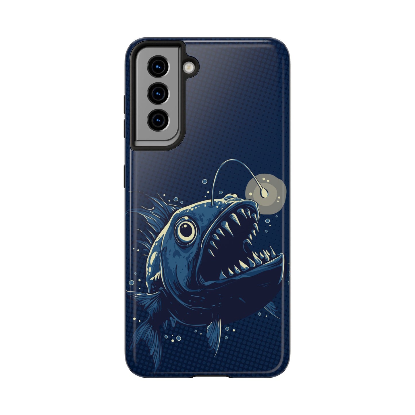 Deep Sea Anglerfish Cell Phone Case, Angler Fish Nautical Dark Ocean Marine Life Tough Phone Cases