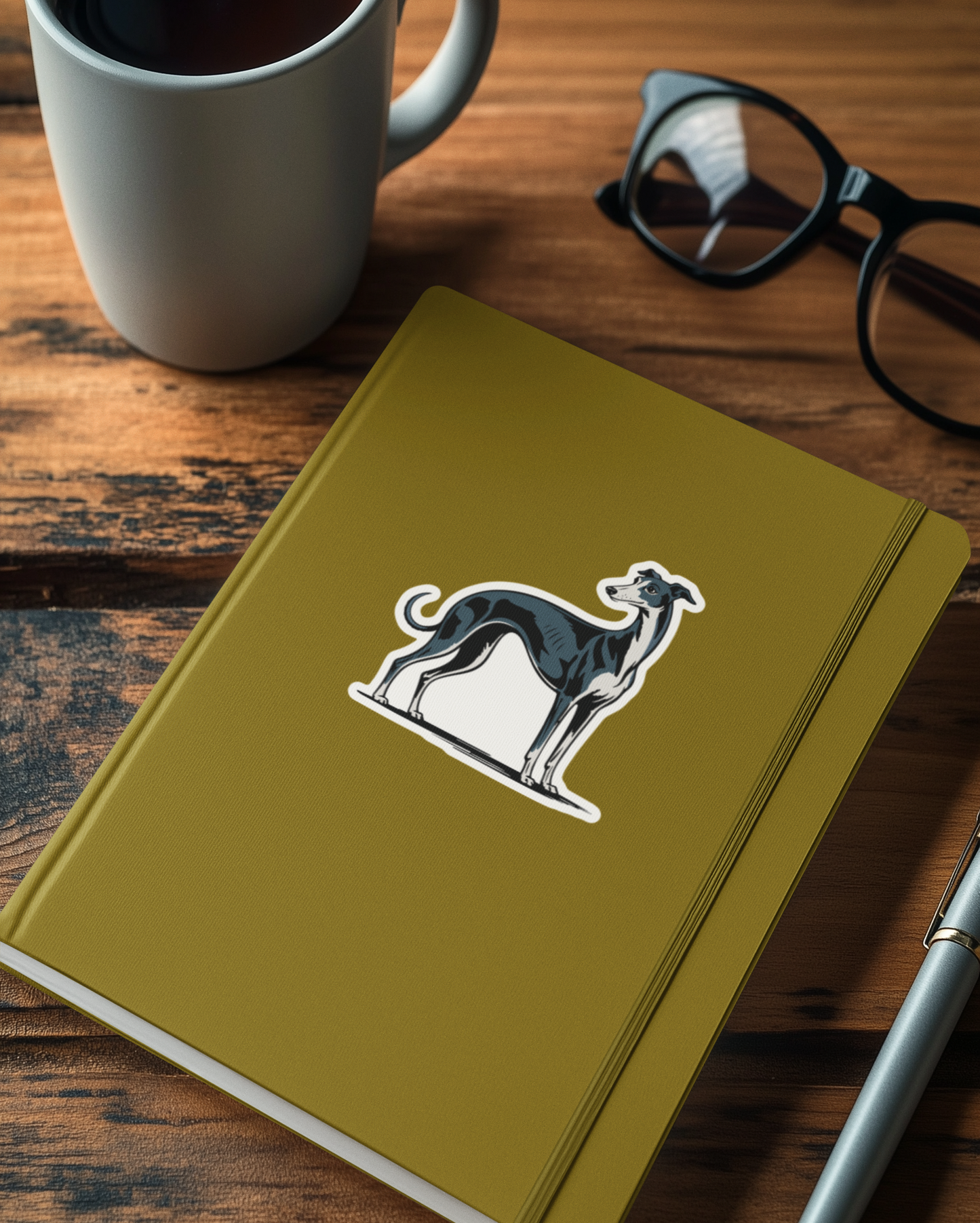 3" Greyhound Dog Sticker - Black & Blue Sighthound Dogs Vinyl Decal Stickers Waterproof Greyhounds Pet Decals