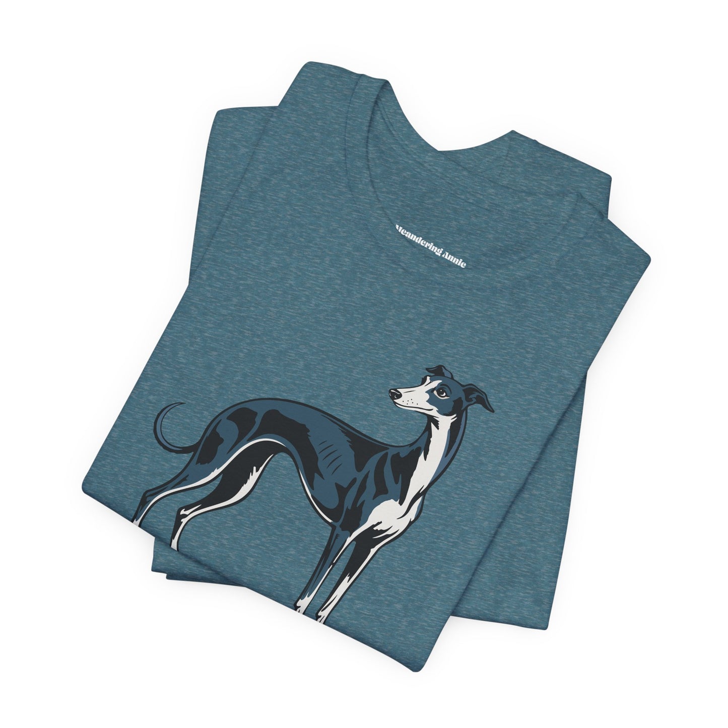 Greyhound Dog Illustration T-Shirt | Pet Owner Breed Cotton Tee, Unisex Short Sleeve Dogs Shirts, Mens Womens Apparel