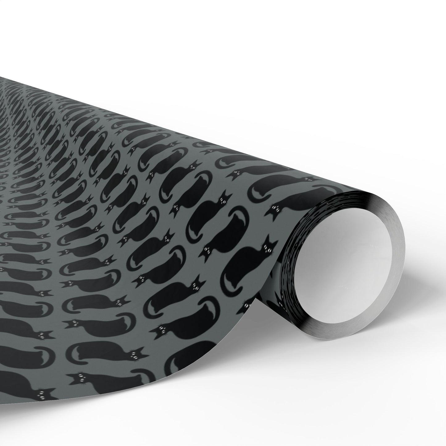 Black Cat Pattern Wrapping Paper, Dark Goth Halloween Kitty Cats Print Gift Wrap Roll, Birthday Anniversary Christmas Holiday Gifts