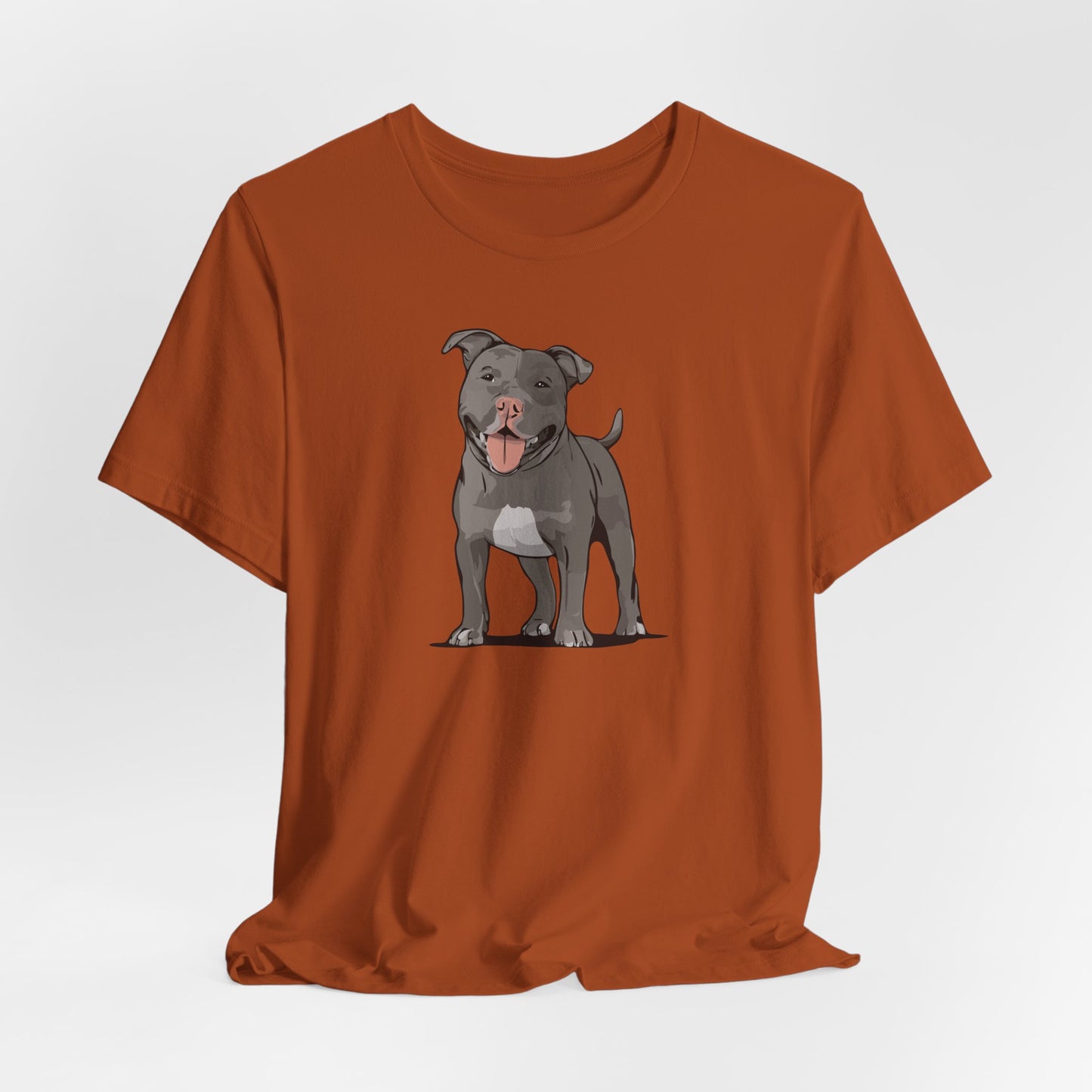 Gray Pitbull Dog T-shirt: Pit Bull Puppy Dogs Unisex Short Sleeve Tee, Pet Owner Gift, Dog Mom Dad Shirt