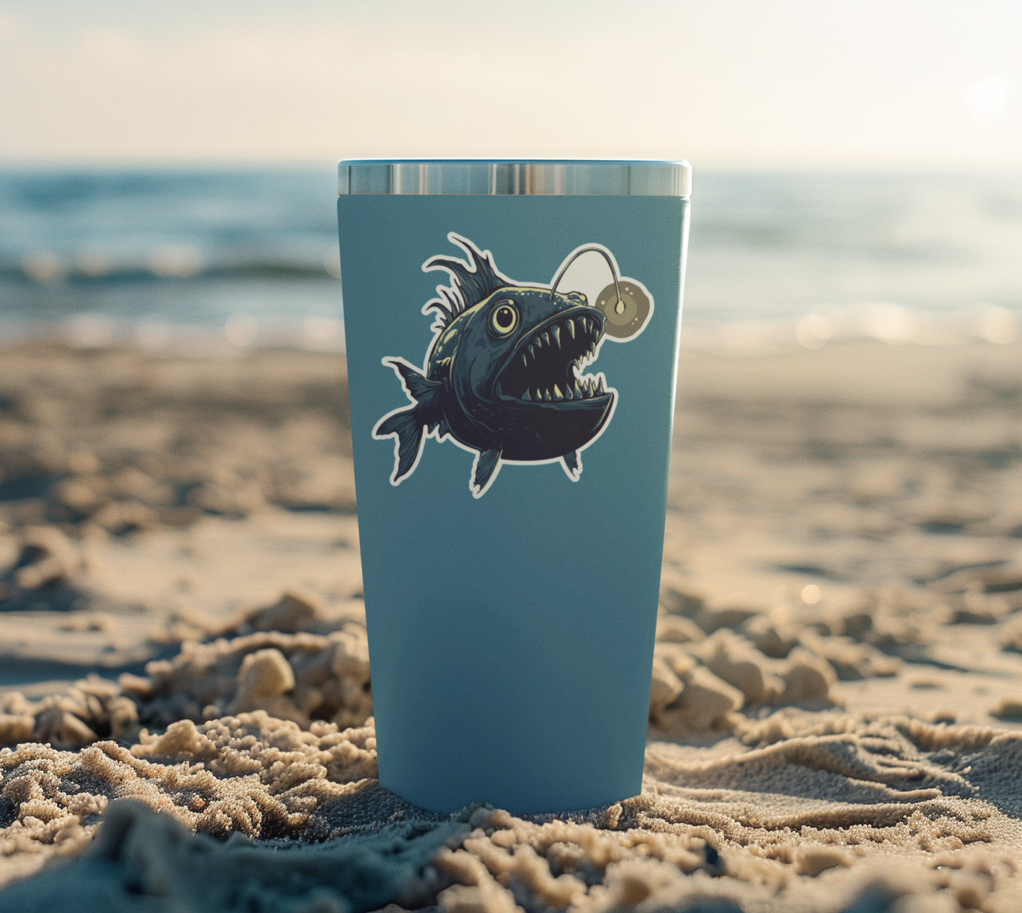 3.5" Deep Sea Anglerfish Sticker - Deep Sea Angler Fish Decal Stickers