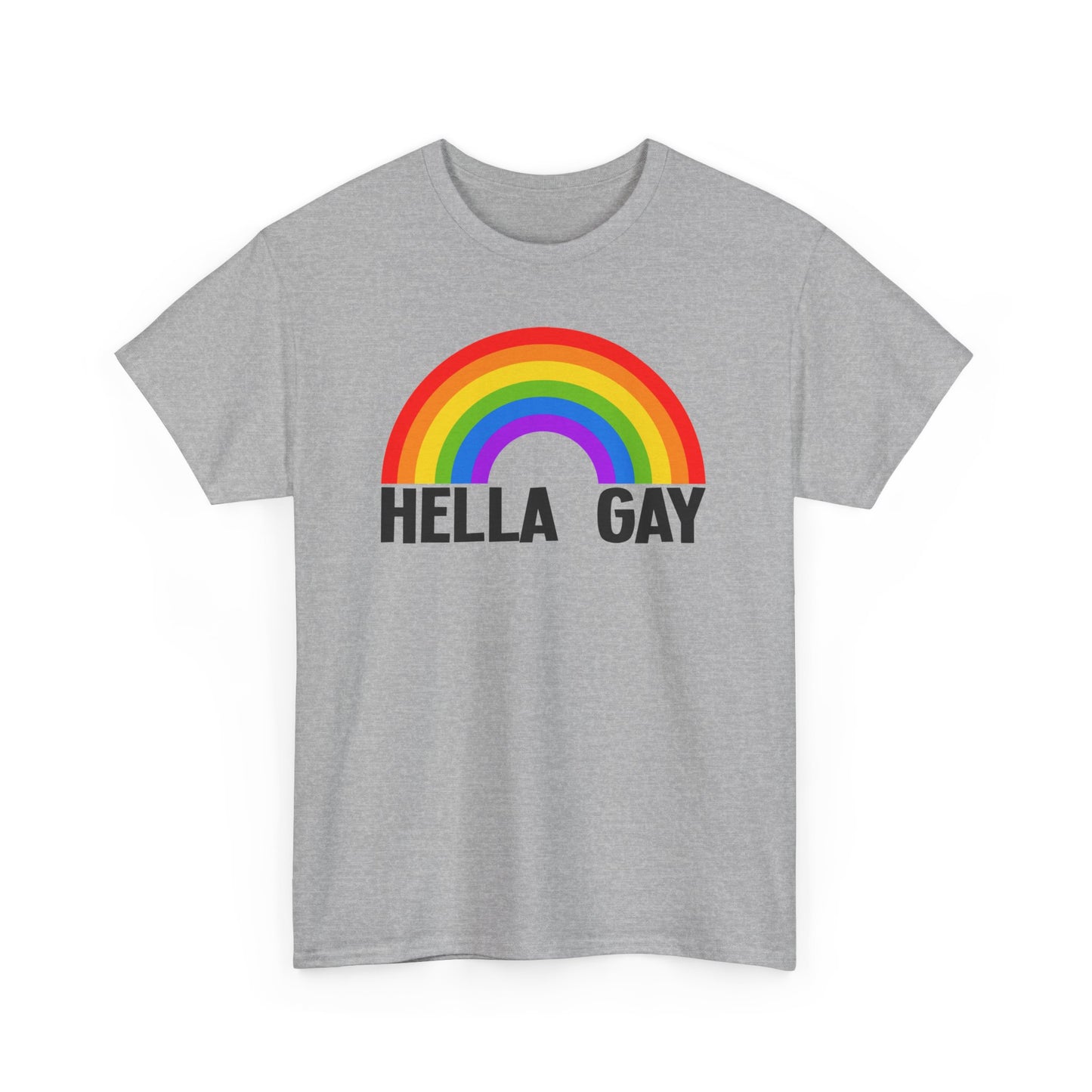 Hella Gay Rainbow Pride T-shirt Unisex Heavy Cotton Tee LGBTQIA+ Mens Womens Cotton Tee