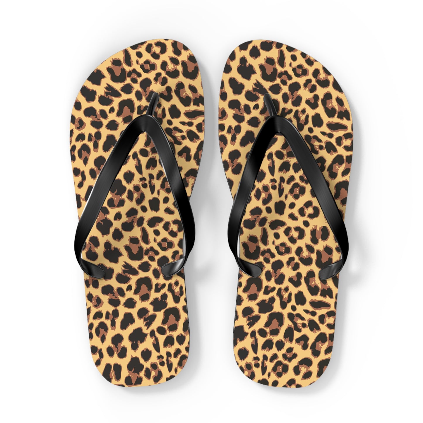 Leopard Print Flip Flops | Animal Cheetah Print Beach Sandals, Women's Summer Pool Footwear