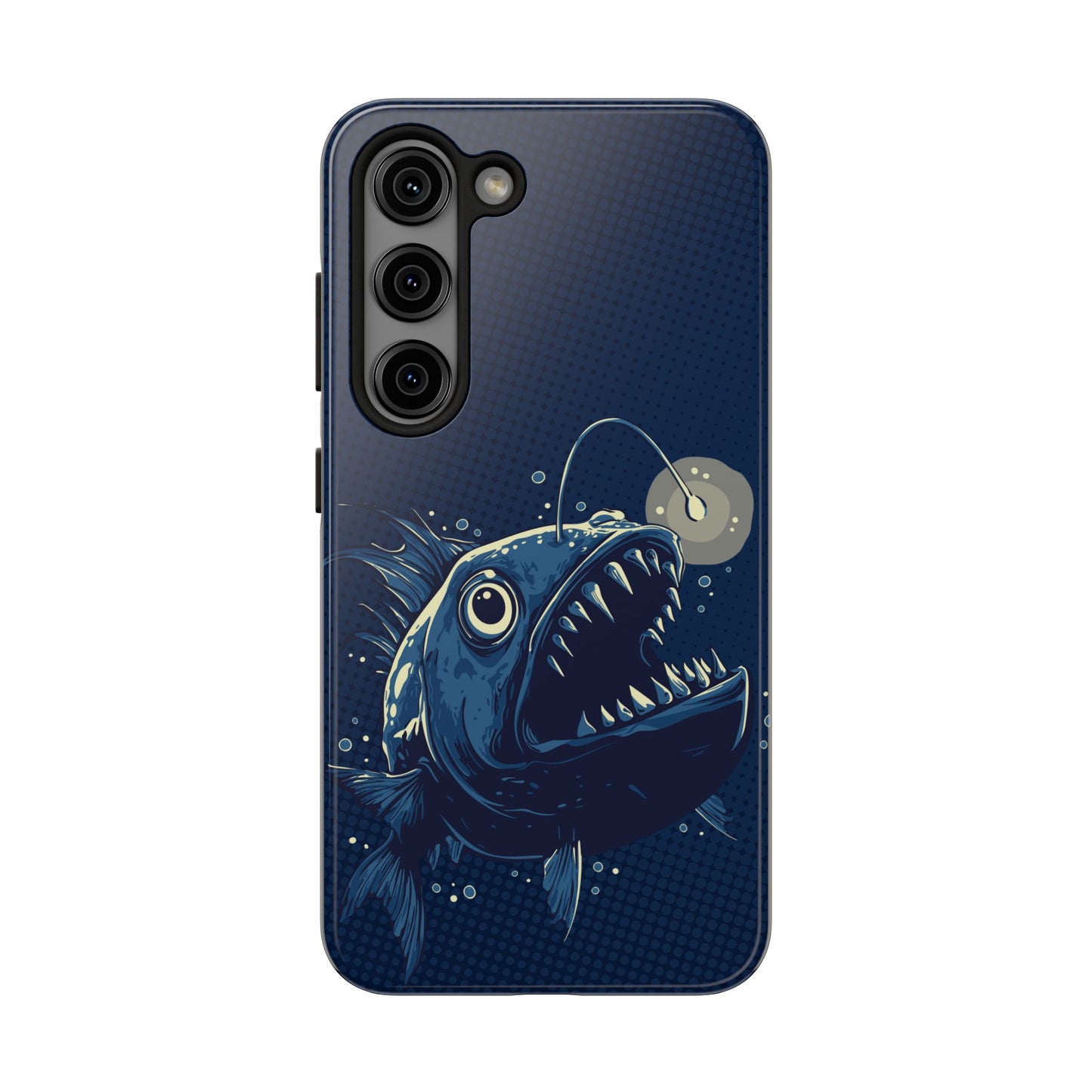 Deep Sea Anglerfish Cell Phone Case, Angler Fish Nautical Dark Ocean Marine Life Tough Phone Cases