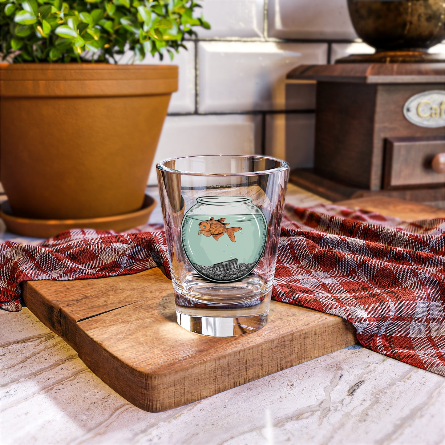 Dead Goldfish In A Fishbowl Shot Glass, Funny Political Barware, Celebration Gift, "When It Happens" Custom Drinkware, Leftist Party Favor