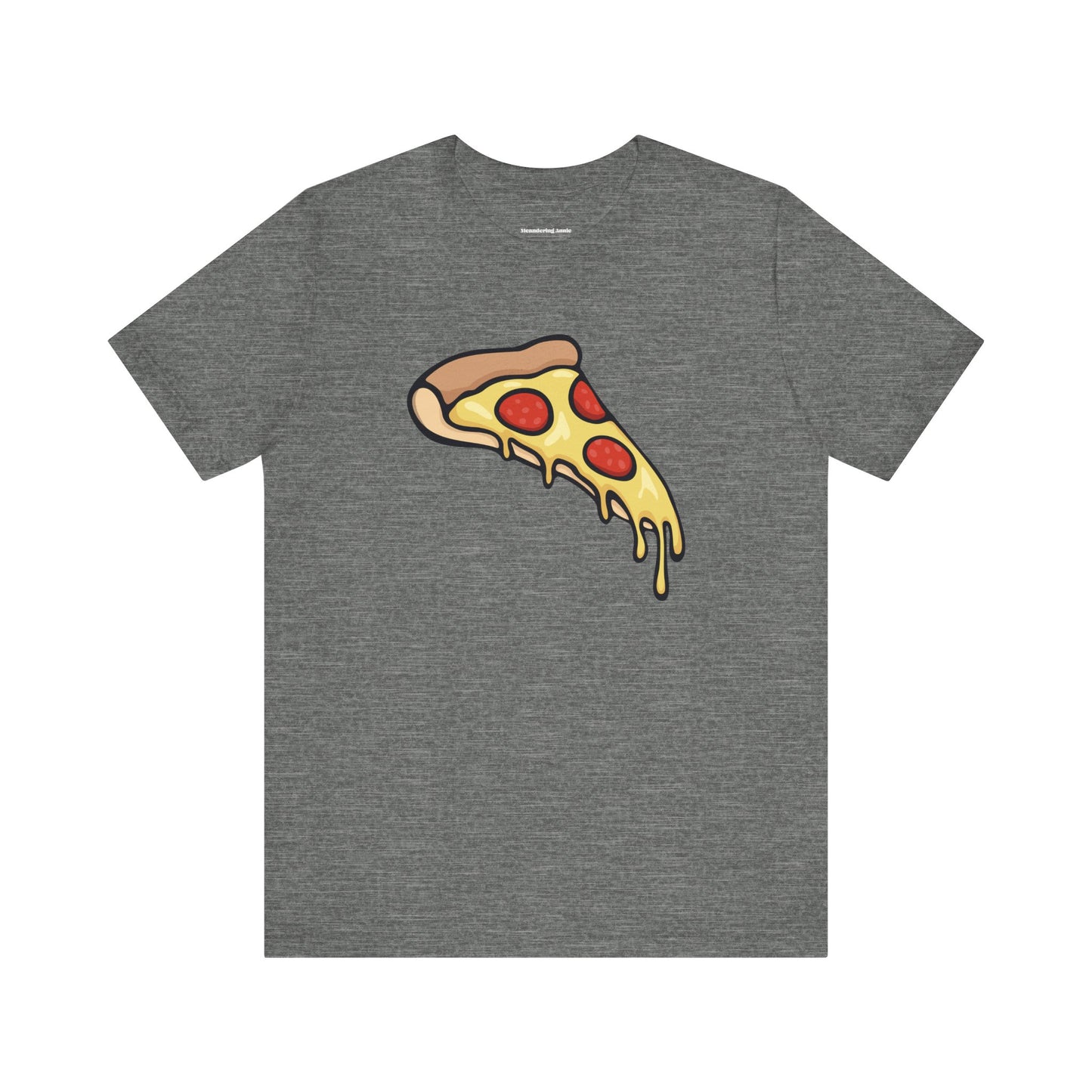 Pepperoni Pizza Slice Tee | Cheese Pizzas Graphic T-Shirt, Fun Novelty Cheesy Slices Cotton Unixes Tees