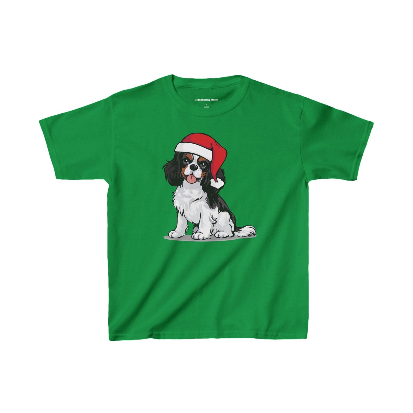 Christmas Cavalier King Charles Spaniel Dog Kids T-shirt, Festive Holiday Xmas Santa Dogs Children's Tee, Clothes Youth Boys Girls