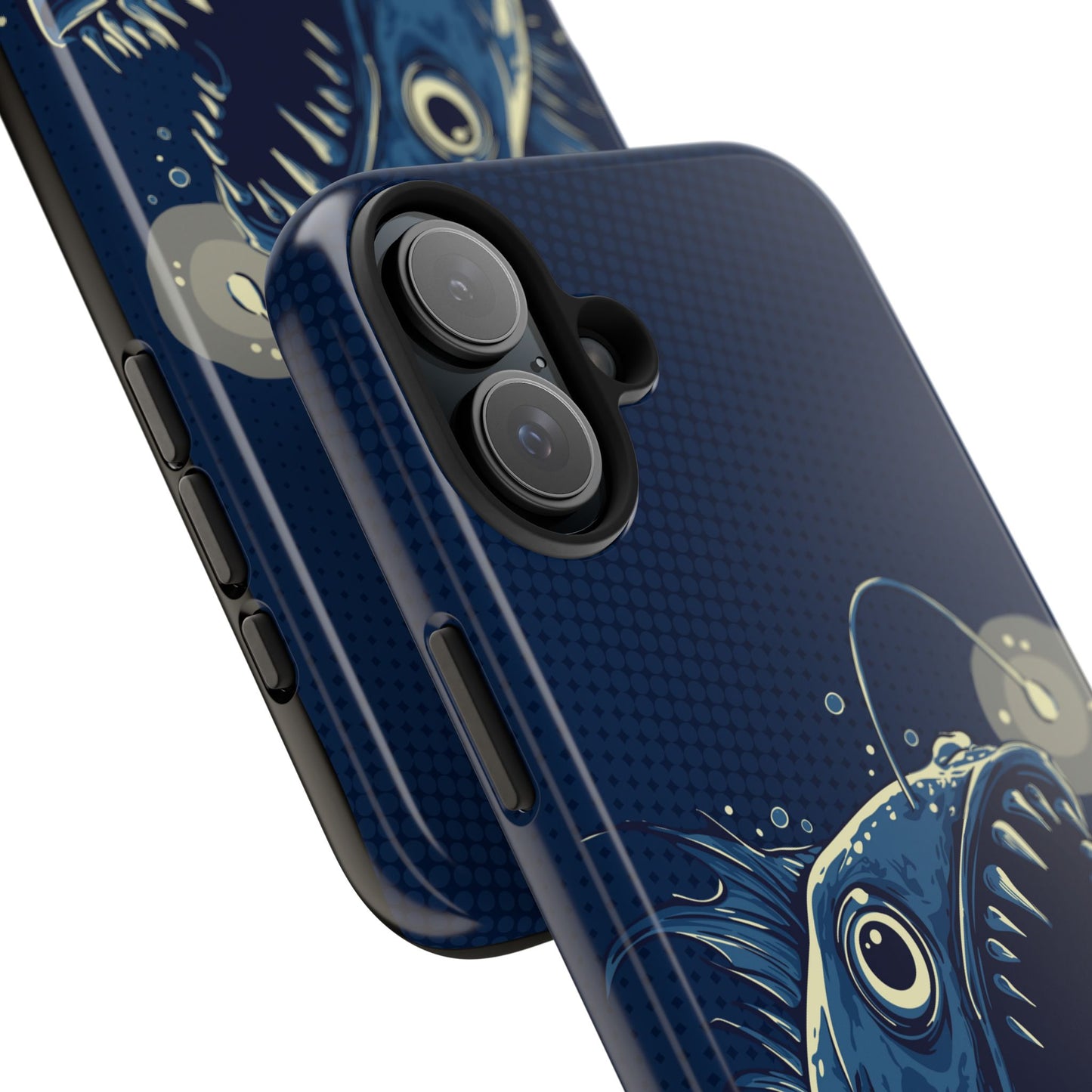 Deep Sea Anglerfish Cell Phone Case, Angler Fish Nautical Dark Ocean Marine Life Tough Phone Cases