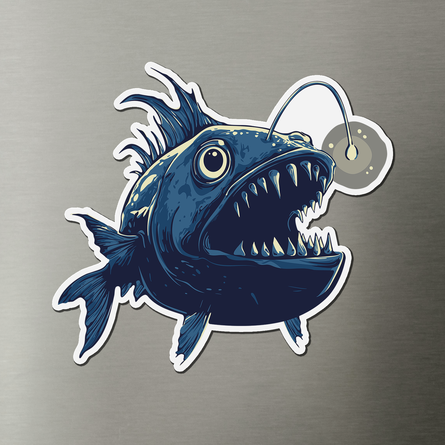 Deep Sea Anglerfish Magnet - 4" Nautical Angler Fish Vinyl Fridge Car Magnets Indoor Outdoor Ocean Creatures