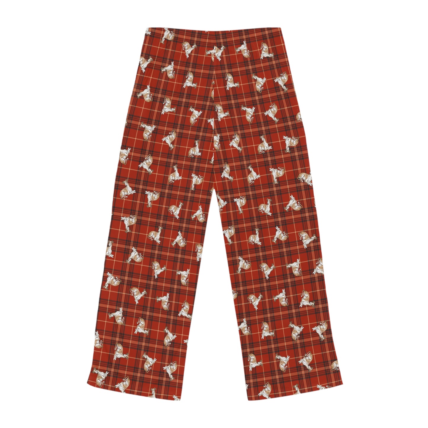 Borzoi Dog Womens Christmas Pajama Pants, Russian Hunting Sighthound Dogs PJ Bottoms Loungewear