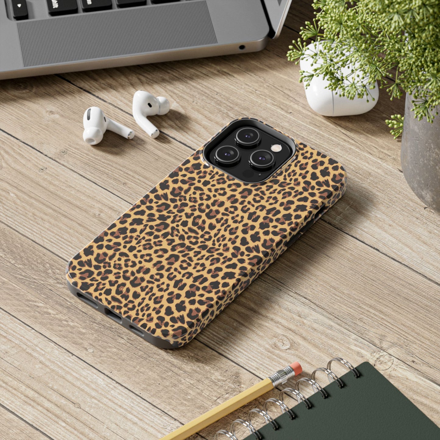 Leopard Print Cell Phone Case, Tough Phone Cases, Safari Cheetah Animal Print Pattern