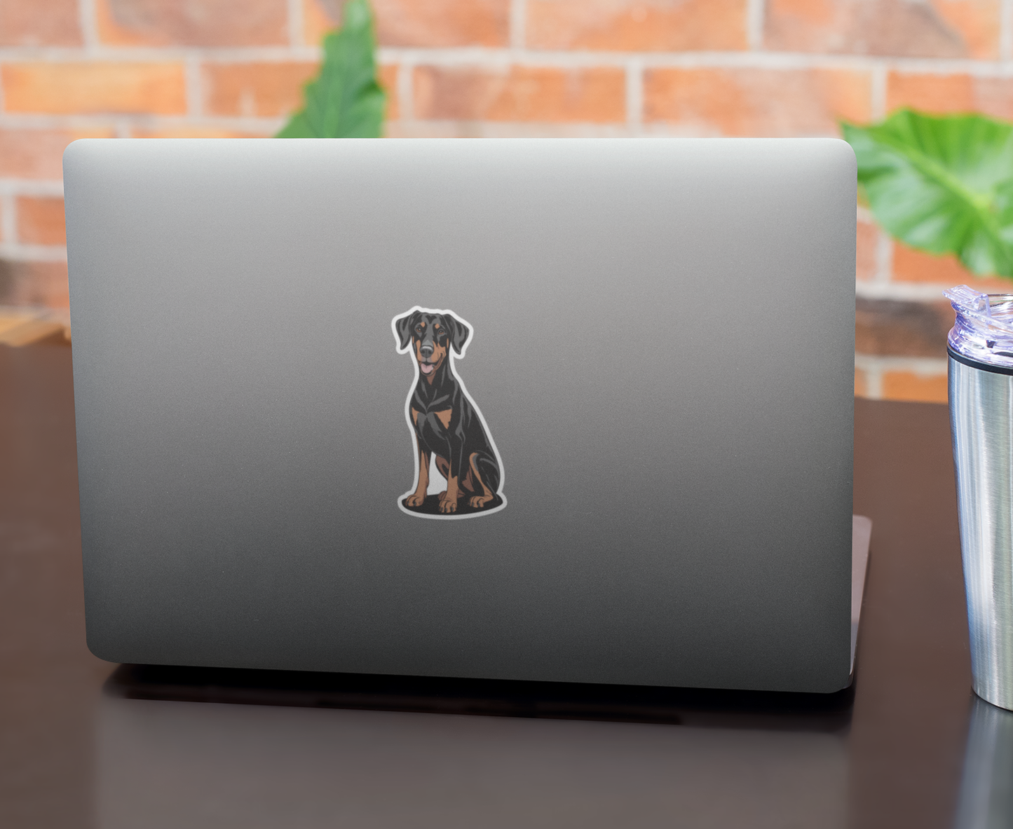 4" Doberman Pinscher Dog Sticker - Vinyl Decal Stickers Black Brown Dogs Design Waterproof Pup Pet Decals