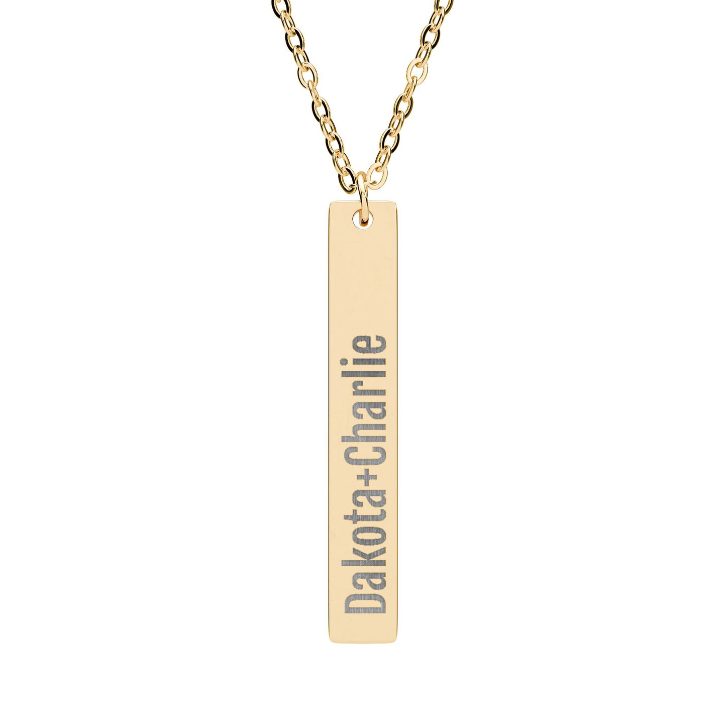 Personalized Vertical Bar Necklace, Custom Engraved Name Jewelry, Unique Gifts, Customizable Text Keepsake Necklaces