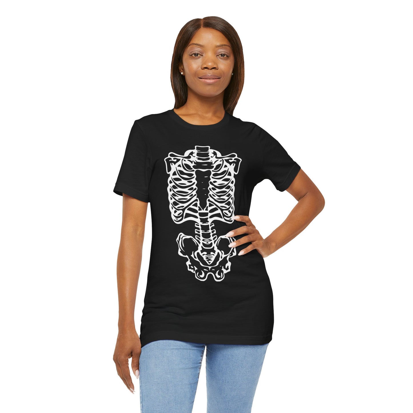 Skeleton Rib Cage Black T-shirt Unisex Jersey Short Sleeve Tee Mens Womens Halloween Gothic shirt