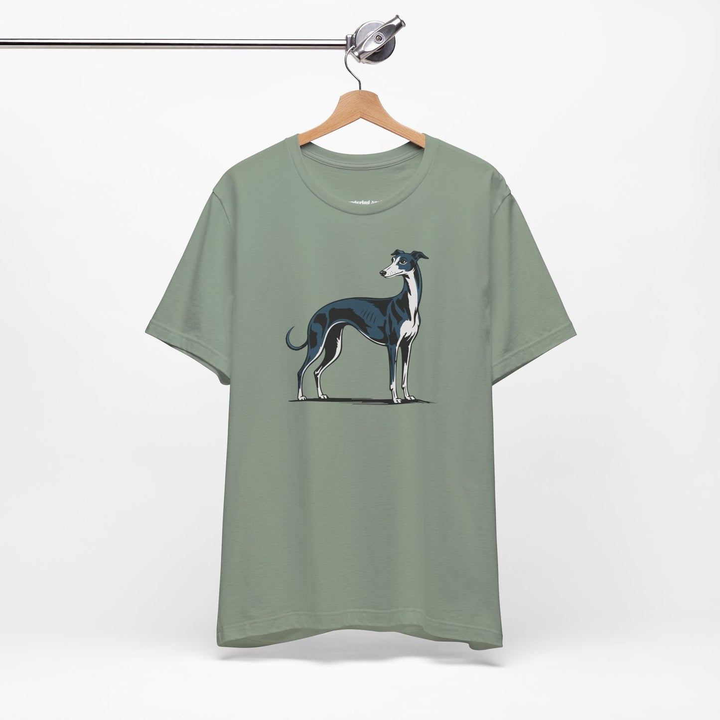 Greyhound Dog Illustration T-Shirt | Pet Owner Breed Cotton Tee, Unisex Short Sleeve Dogs Shirts, Mens Womens Apparel