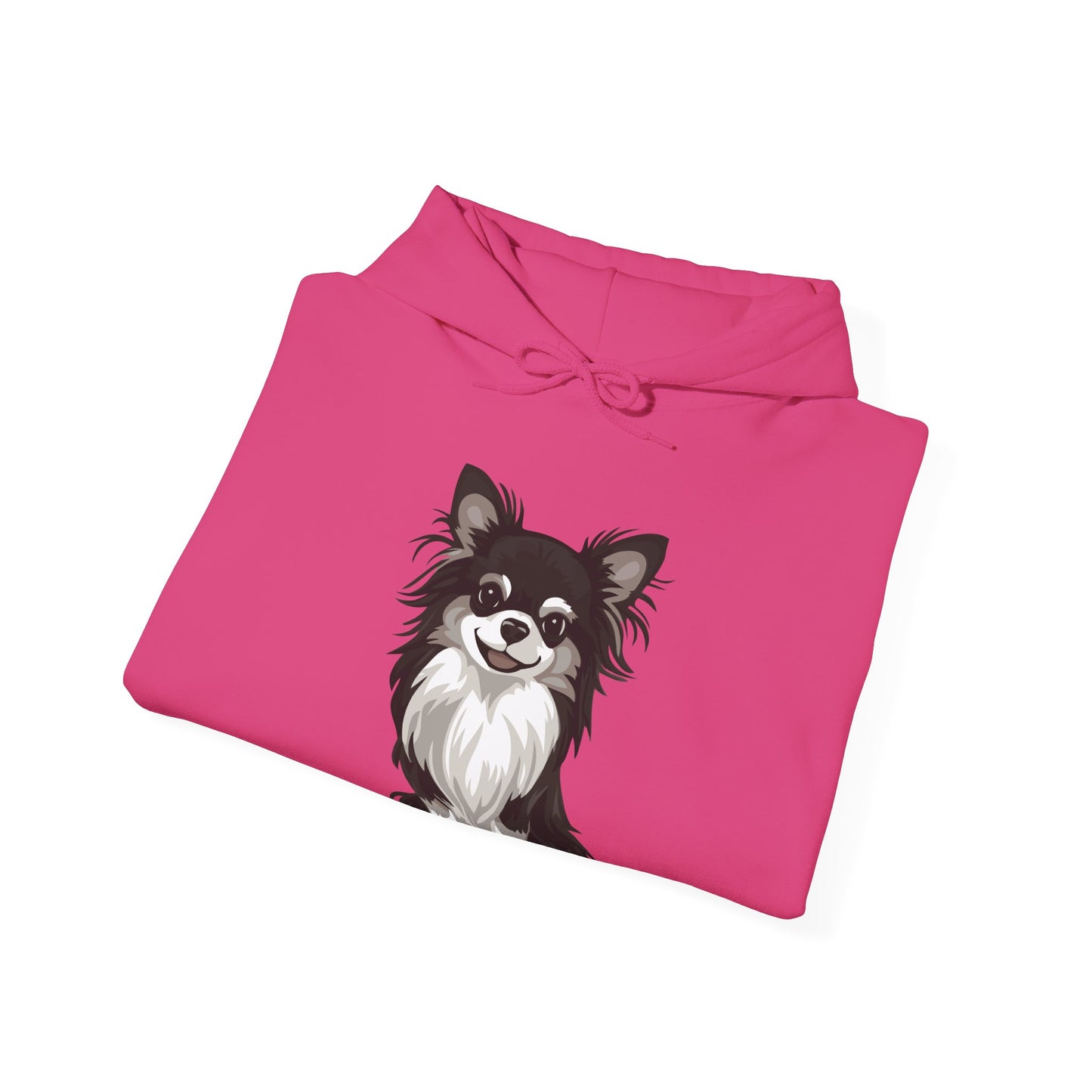 Black Long Haired Chihuahua Pullover Hoodie Hooded Sweatshirt Cute Chihuahuas Puppy Dog Pet Print Men Women Unisex