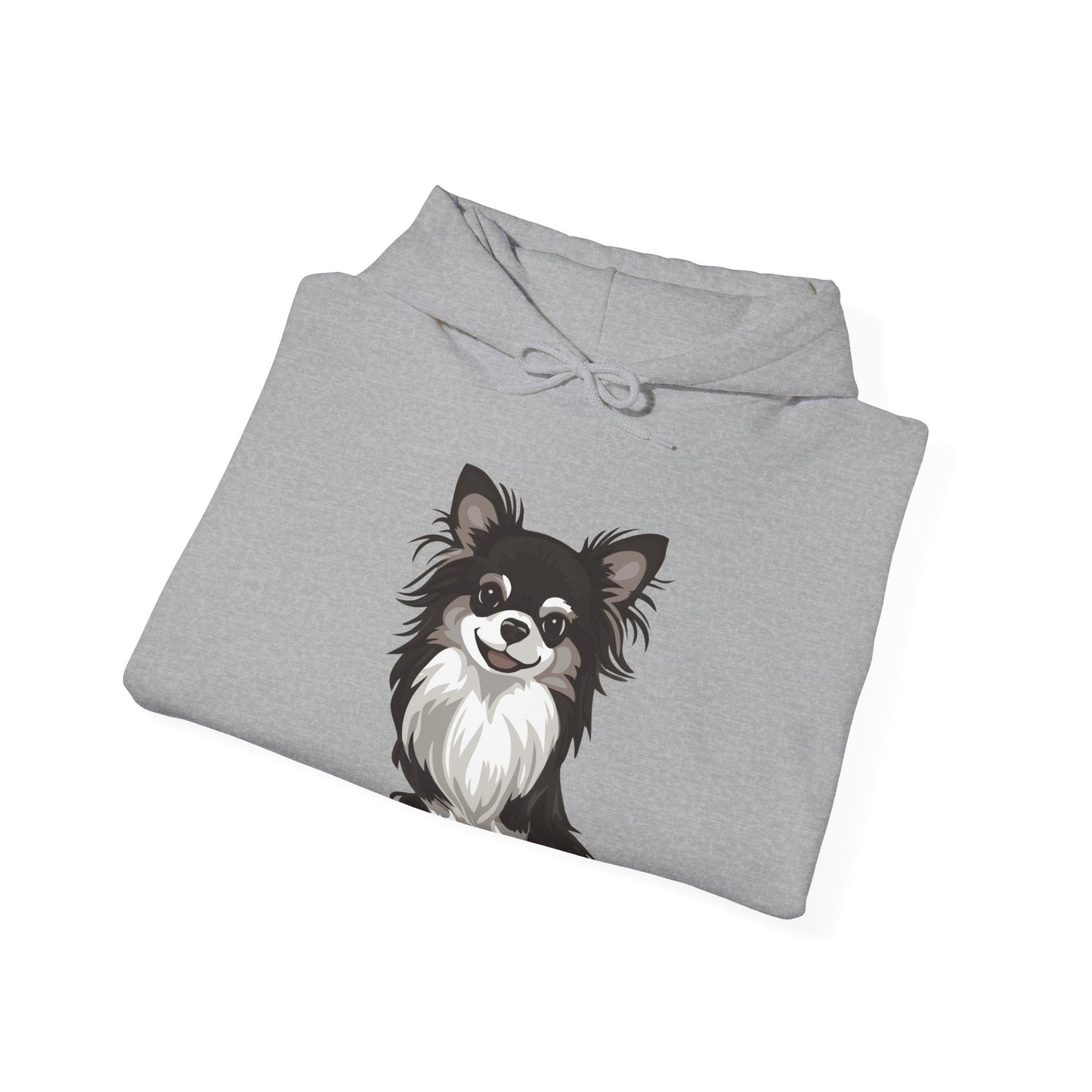 Black Long Haired Chihuahua Pullover Hoodie Hooded Sweatshirt Cute Chihuahuas Puppy Dog Pet Print Men Women Unisex