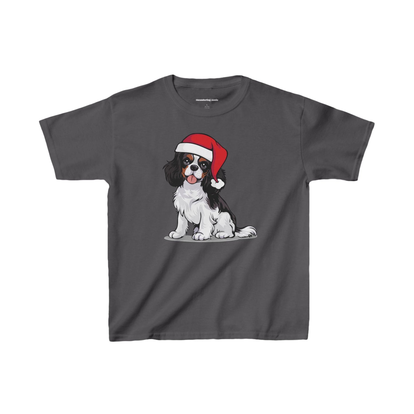 Christmas Cavalier King Charles Spaniel Dog Kids T-shirt, Festive Holiday Xmas Santa Dogs Children's Tee, Clothes Youth Boys Girls