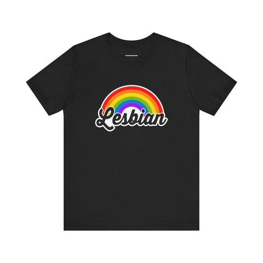 Pride Rainbow Lesbian Tee, LGBTQ+ Apparel, Unisex Graphic Shirt, Pride Month Clothing, Gift for Lesbians, Rainbow Pride Fashion