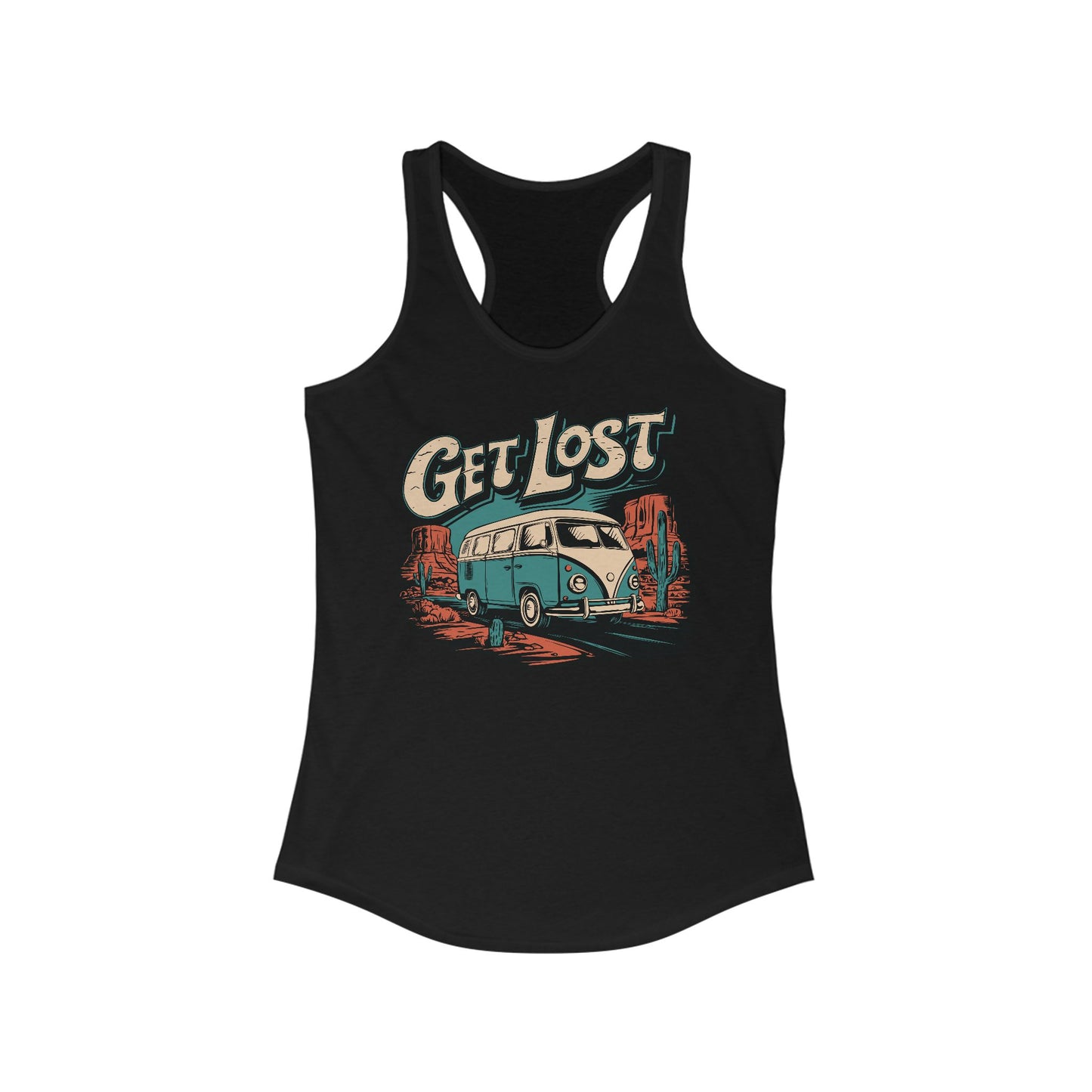 Get Lost Vintage Van Vanlife Utah Arizona Desert Roadtrip Tank Top Women's Ideal Racerback Tank