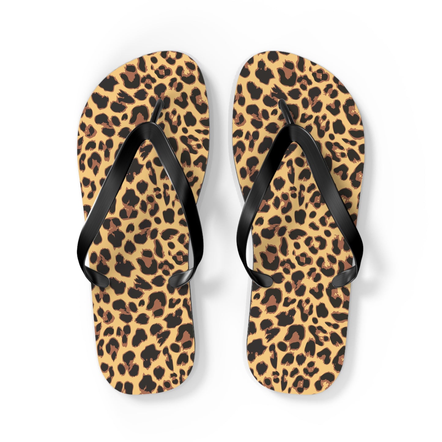 Leopard Print Flip Flops | Animal Cheetah Print Beach Sandals, Women's Summer Pool Footwear