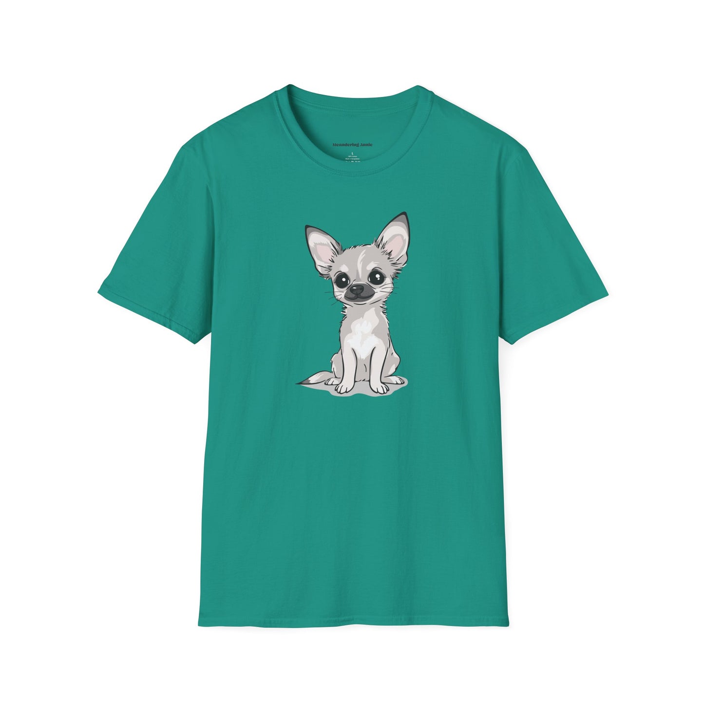 White Chihuahua Puppy Dog T-Shirt - Mens Womens Unisex Cotton Chihuahuas Dogs Pet Short Sleeve Tee Puppies Design Shirts