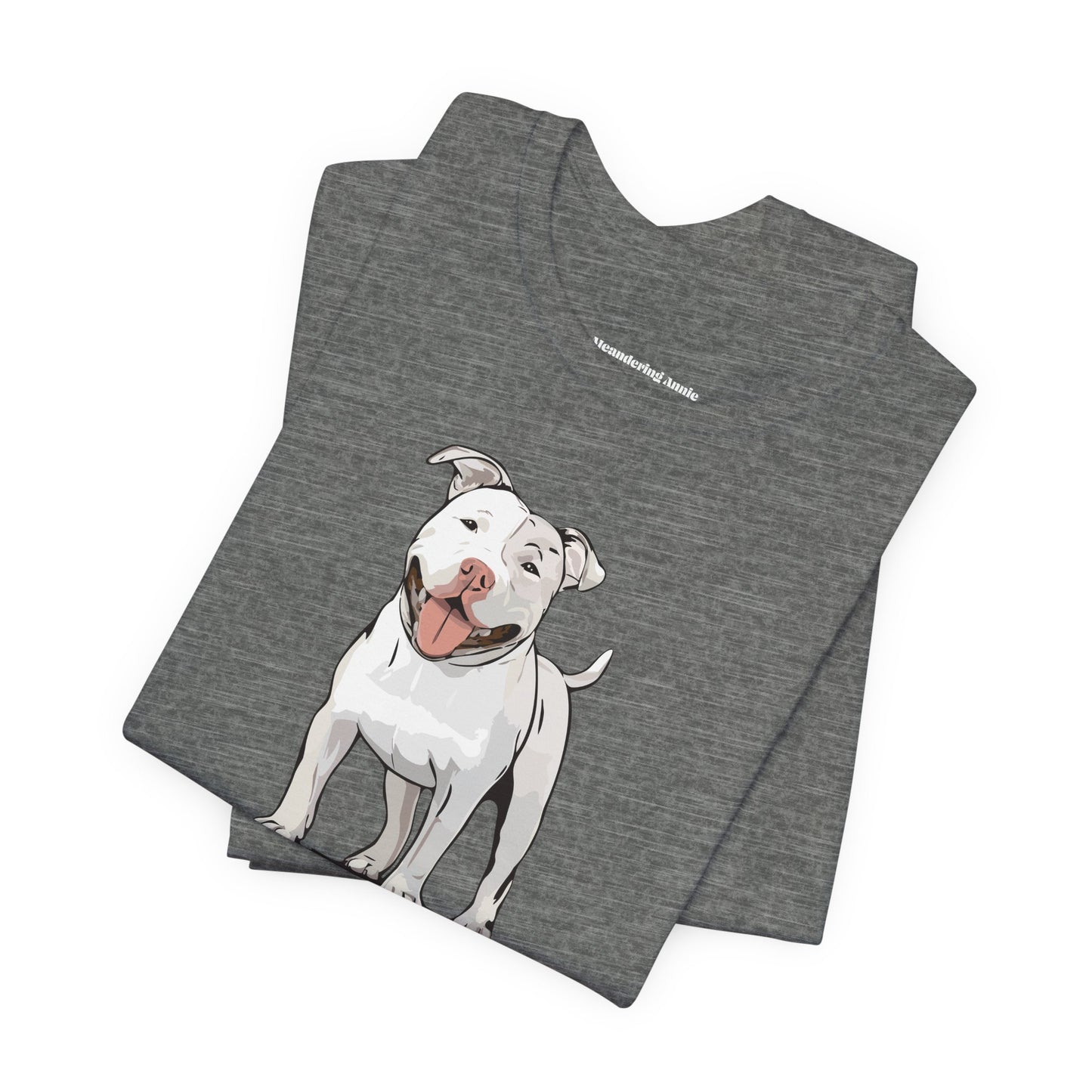 White American Pit Bull Terrier Dog T-shirt: Pitbull Puppy Dogs Unisex Short Sleeve Tee, Pet Owner Dog Mom Dad Shirt