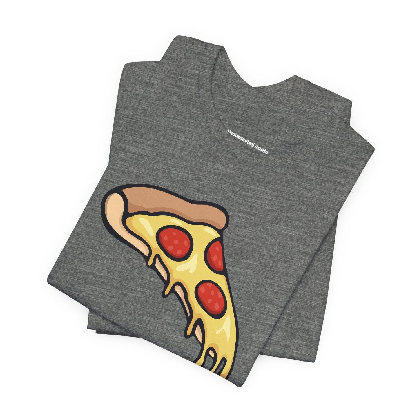 Pepperoni Pizza Slice Tee | Cheese Pizzas Graphic T-Shirt, Fun Novelty Cheesy Slices Cotton Unixes Tees