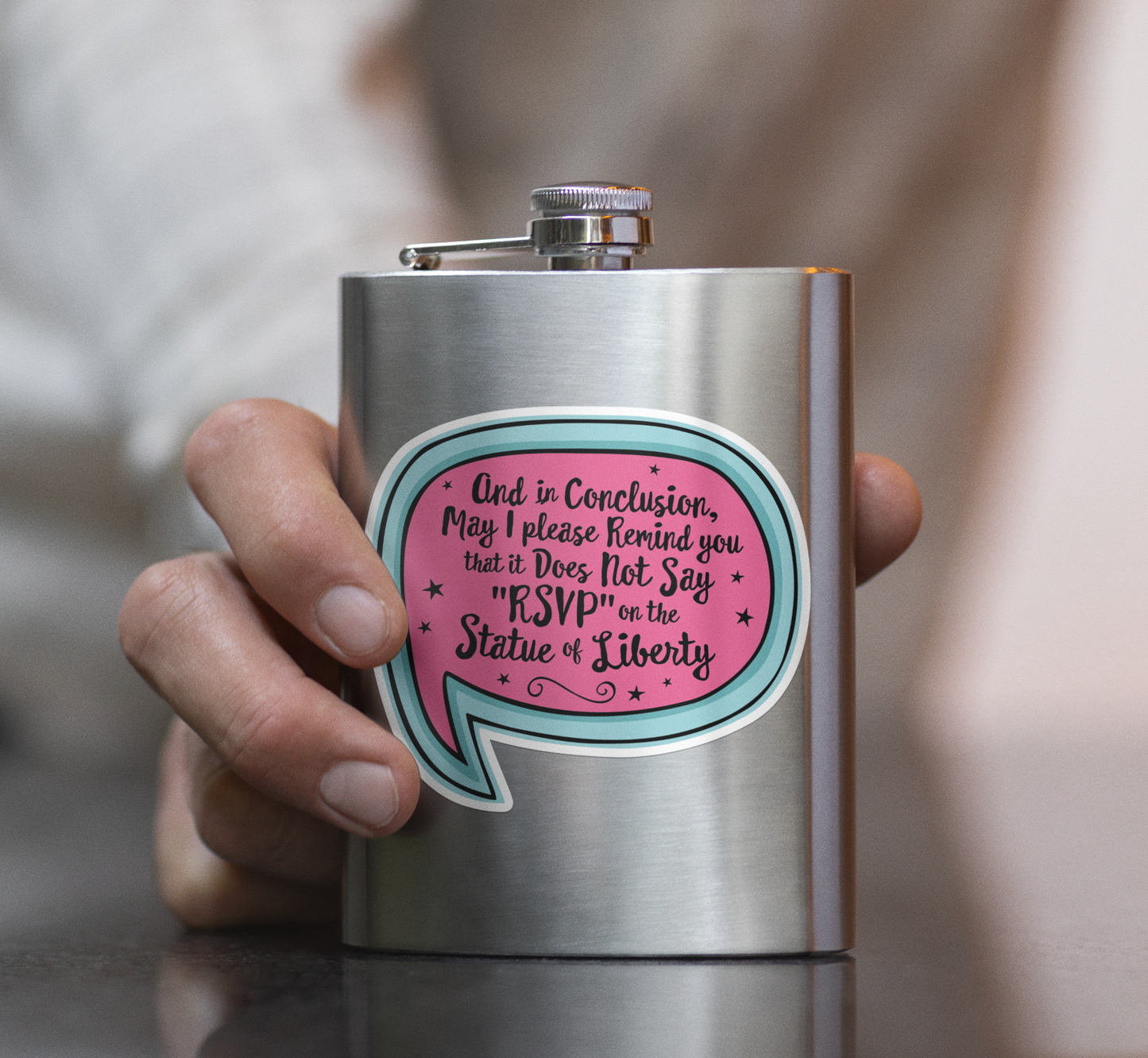 4" It Does Not Say RSVP Statue Of Liberty Sticker - Anti-ICE Protest, Human Rights Vinyl Decal Stickers, Waterproof Leftist Political Decals