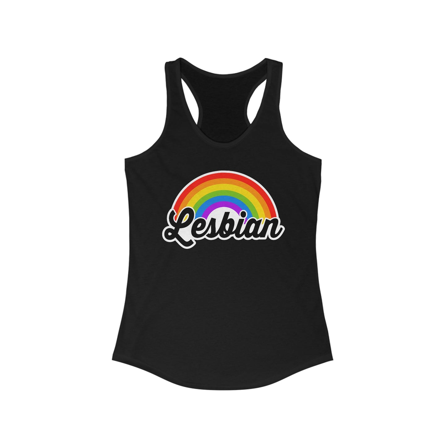 Lesbian Rainbow Tank Top, Pride Festival Tank - LGBTQIA+ Parade, Queer Summer Wear, Sleeveless Racerback Tank Tops