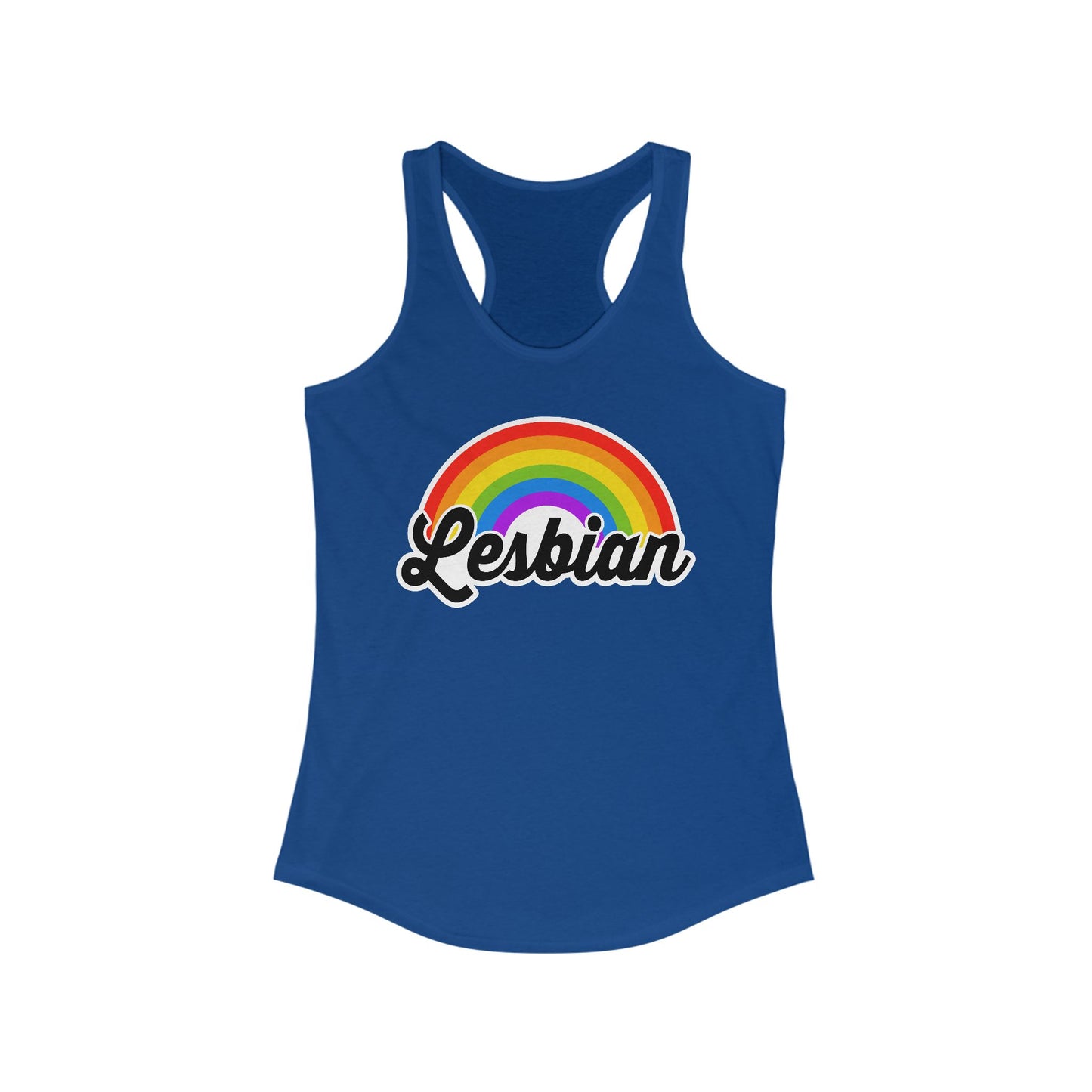 Lesbian Rainbow Tank Top, Pride Festival Tank - LGBTQIA+ Parade, Queer Summer Wear, Sleeveless Racerback Tank Tops