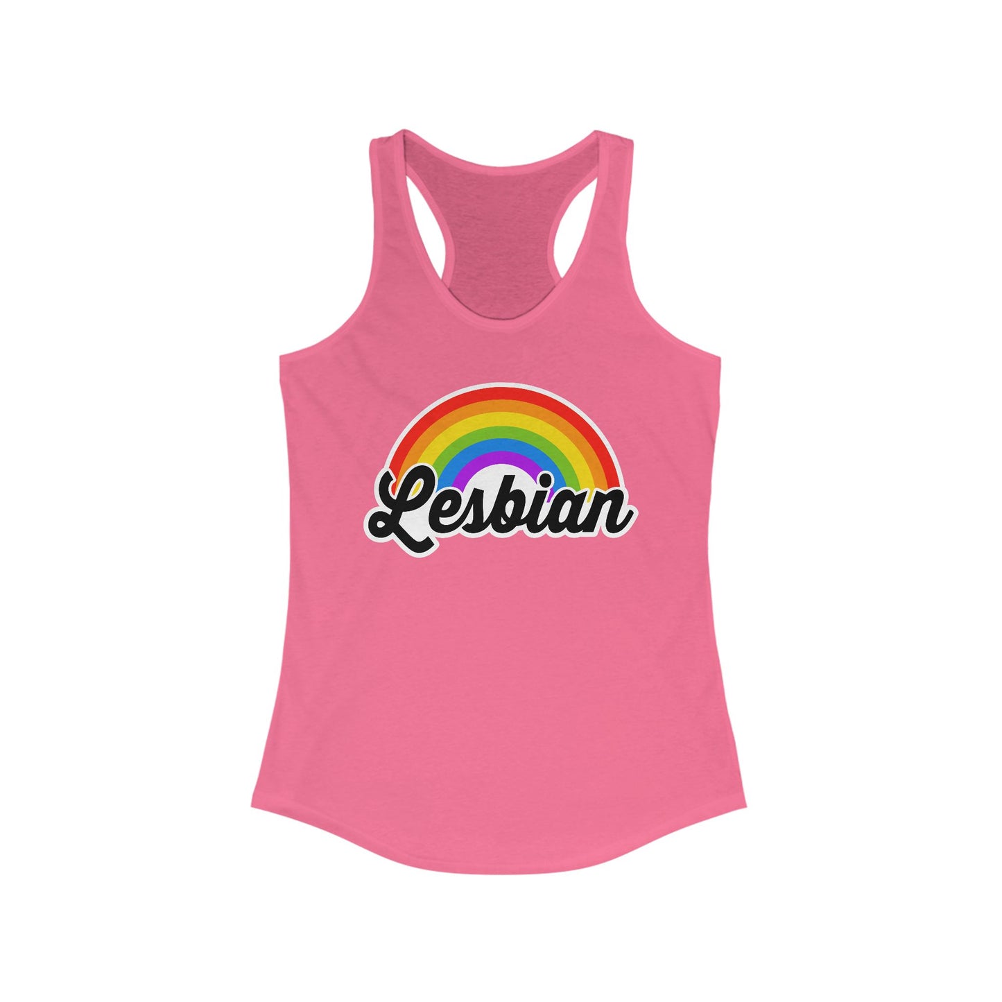 Lesbian Rainbow Tank Top, Pride Festival Tank - LGBTQIA+ Parade, Queer Summer Wear, Sleeveless Racerback Tank Tops