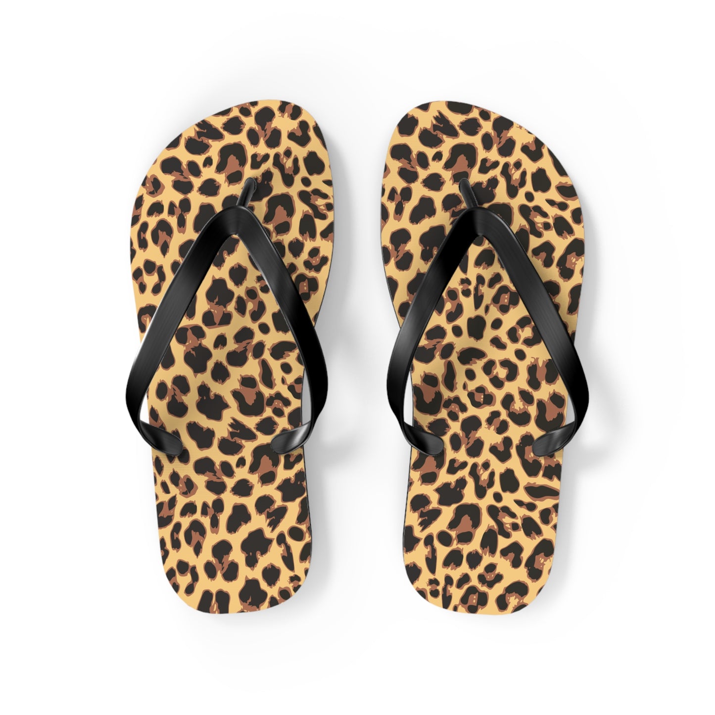 Leopard Print Flip Flops | Animal Cheetah Print Beach Sandals, Women's Summer Pool Footwear
