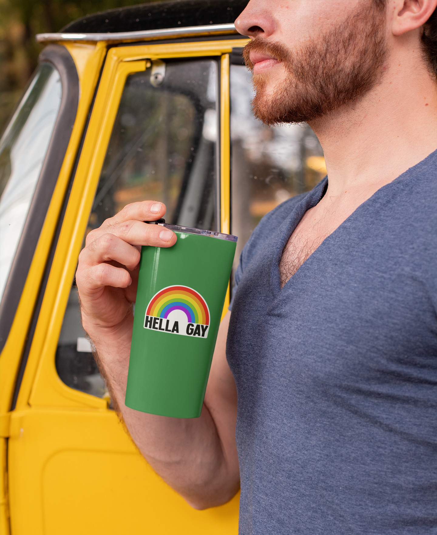 Hella Gay Rainbow Vinyl Sticker - 3" Pride Month Rainbows LGBTQIA+ Decals for Equal Rights, Activism, Waterproof Outdoor Stickers