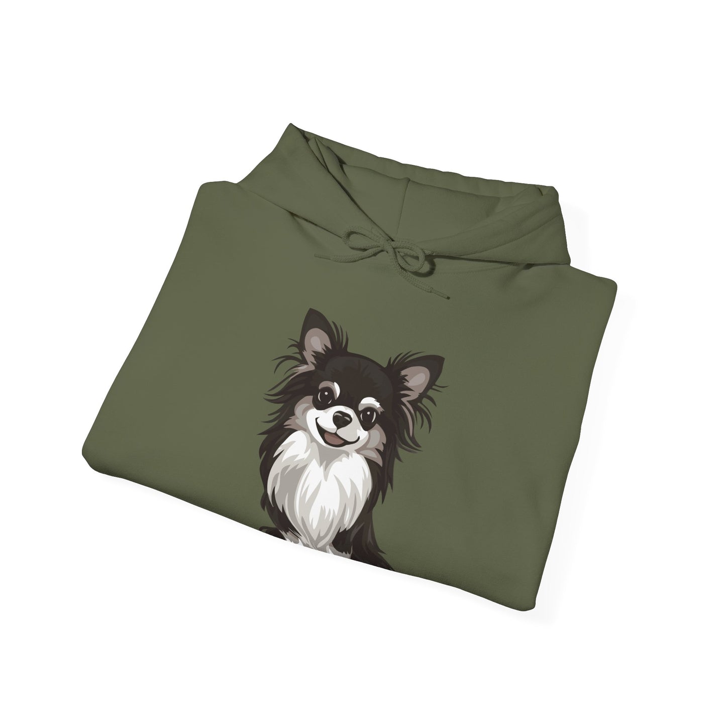 Black Long Haired Chihuahua Pullover Hoodie Hooded Sweatshirt Cute Chihuahuas Puppy Dog Pet Print Men Women Unisex