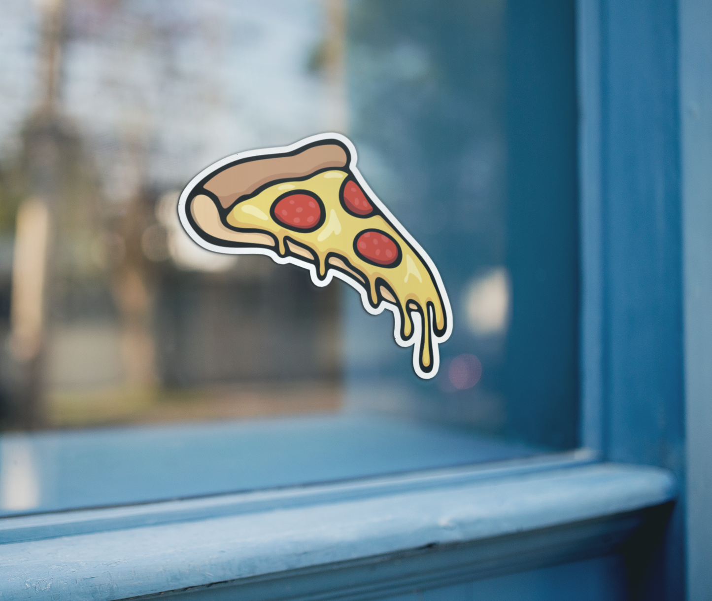 3" Pizza Slice Sticker - Cheese Pepperoni Pizzas Junk Food Vinyl Decal Stickers Waterproof Outdoor Decals Car, Water Bottle