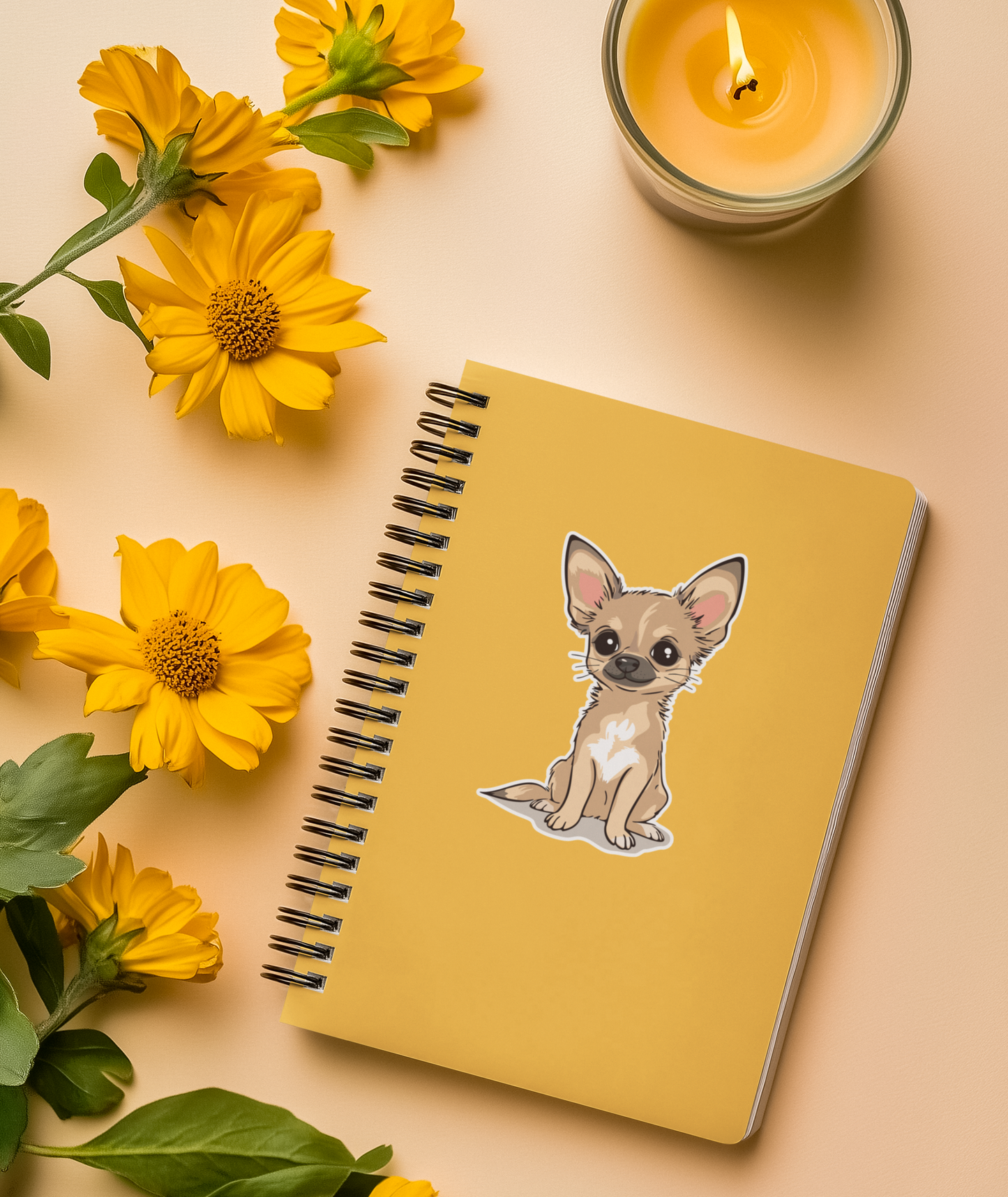 3" Twila Chihuahua Puppy Dog Sticker - Waterproof, Fade-Resistant Decal Stickers Tan Short Coat Chihuahuas Dogs