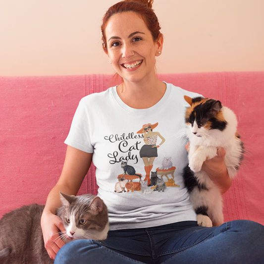 Childless Cat Lady Women's Fitted t-shirt - Crazy Cat Ladies Cat Mom Fitted Tshirt