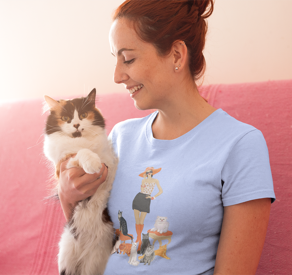 Childless Cat Lady T-shirt Women's Favorite Tee - Crazy Cat Lady Fitted Tshirt